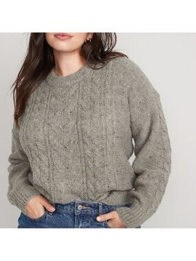 2X - Old Navy | Speckled Cable-Knit Sweater